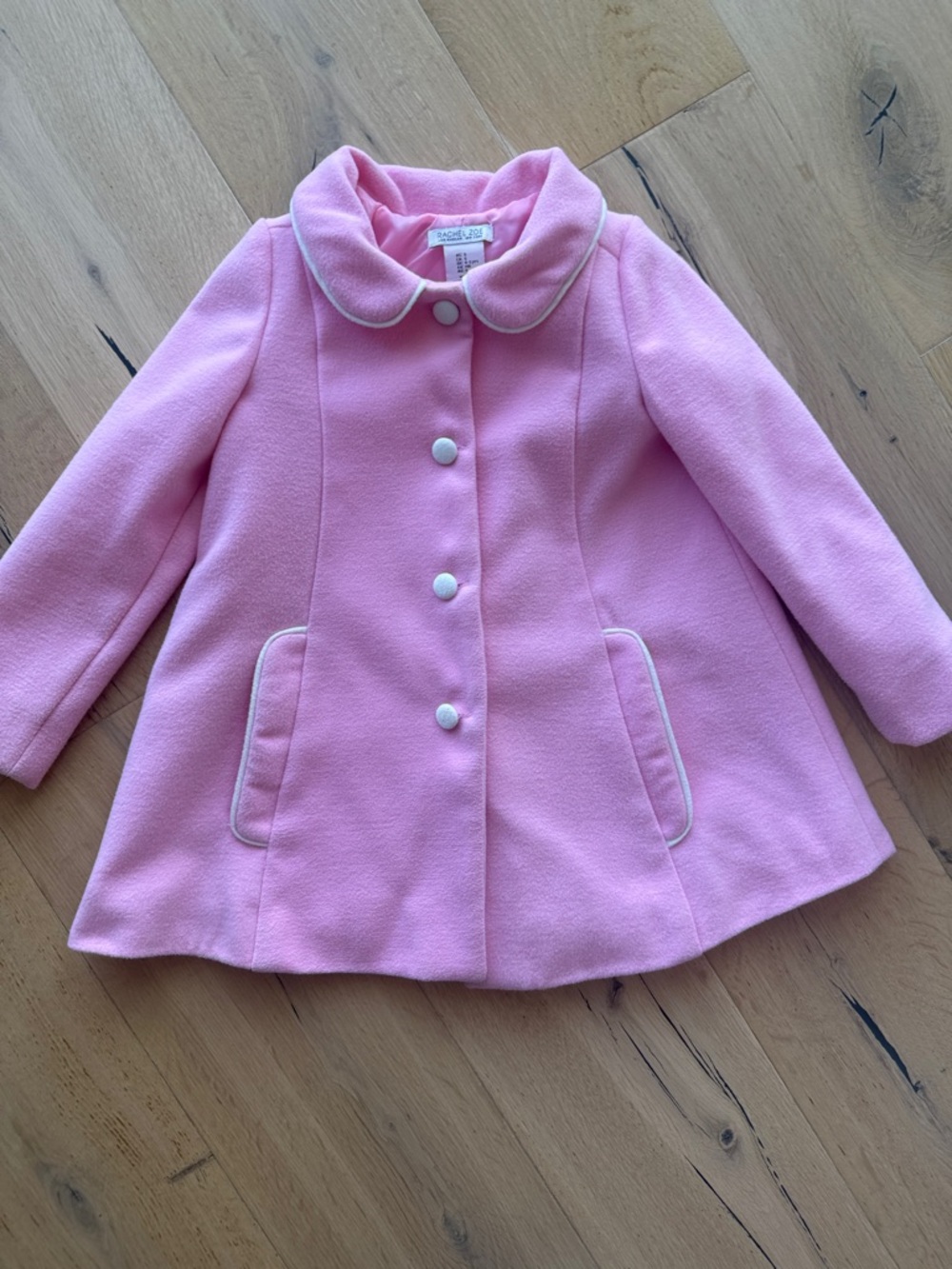 Rachel Zoe Classic Pink Girls' Coat with Contrast Piping